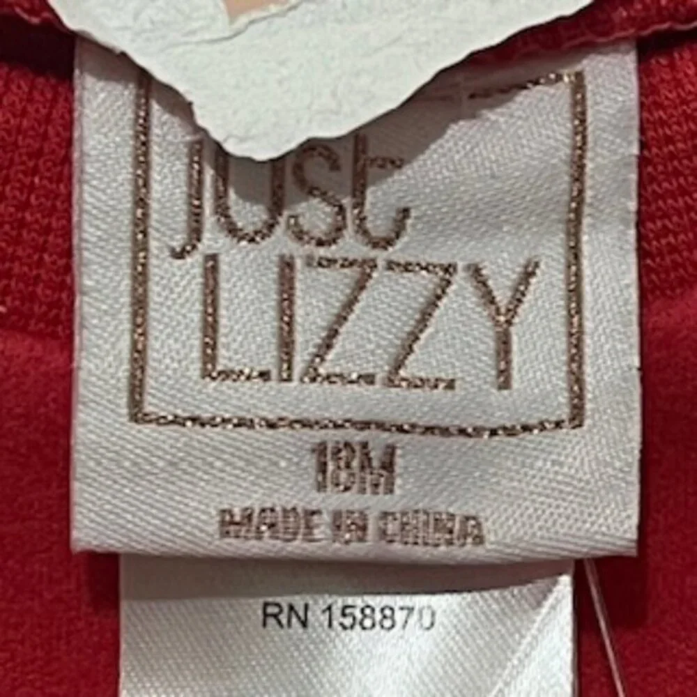 NEW Just Lizzy‎ Girls 18 Months Pants & Top Set Red Christmas Plaid NWT